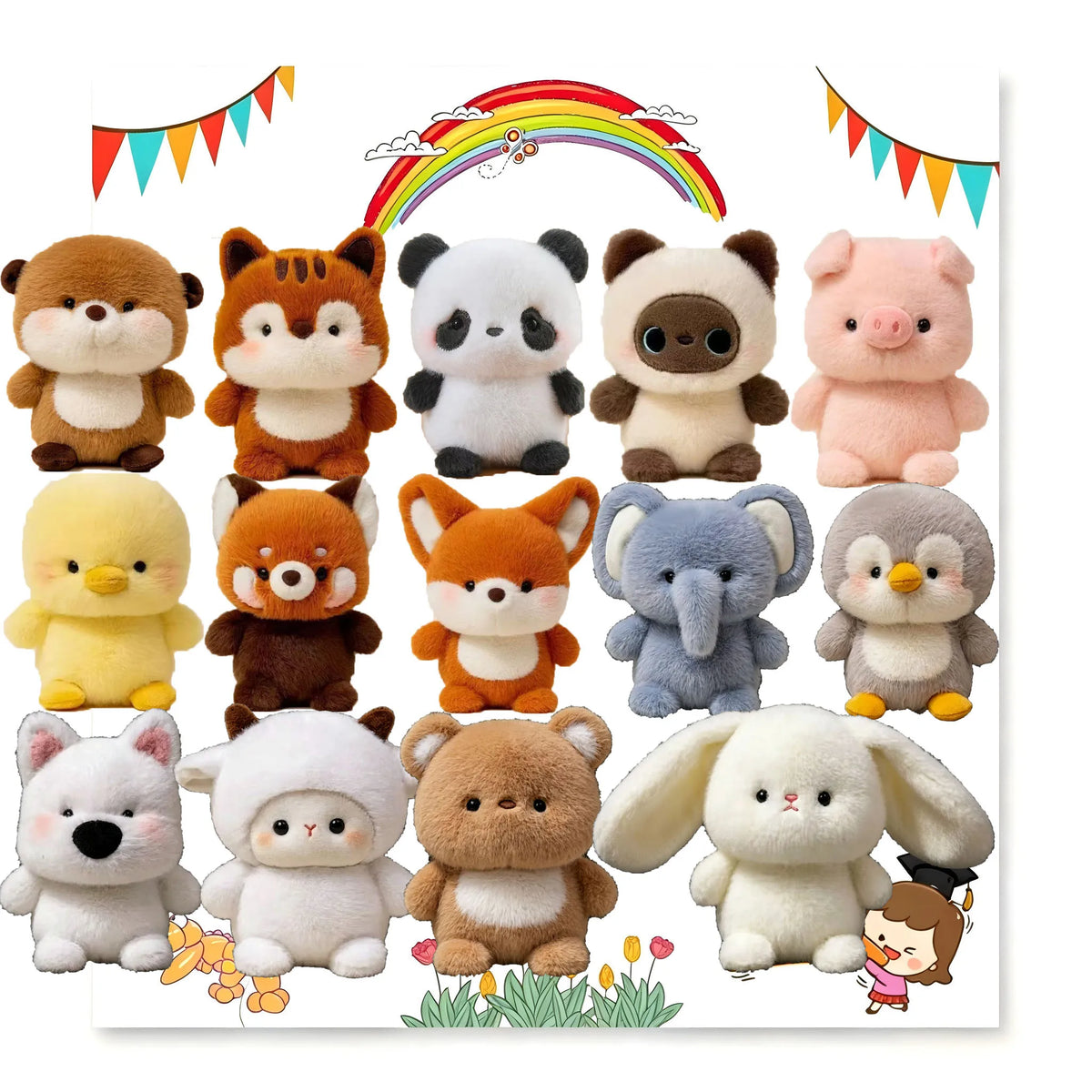 Peluche Loup Blanc Kawaii